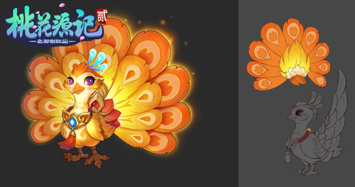 图6《桃花源记2》鸡年新神兽线稿