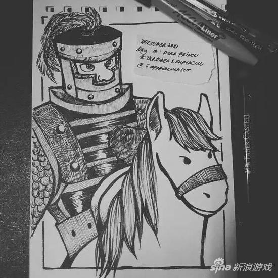 皇室战争国外大触神级画作:手绘黑白皇室世界