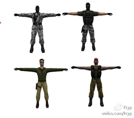 CS正式版1.0时期的人物模型，已经相当成熟
