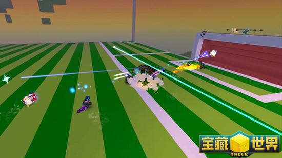 图4 《宝藏世界》玩家在暮色中对决球场