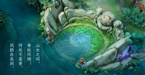 △河道以东方气韵的流动形，营造时空流动带来的意境之美