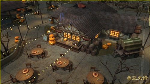 大街小巷处处挂满了彩灯和蜡烛