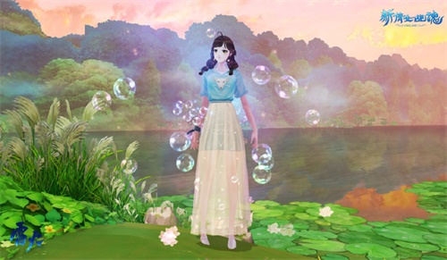 岛上小憩吹泡泡