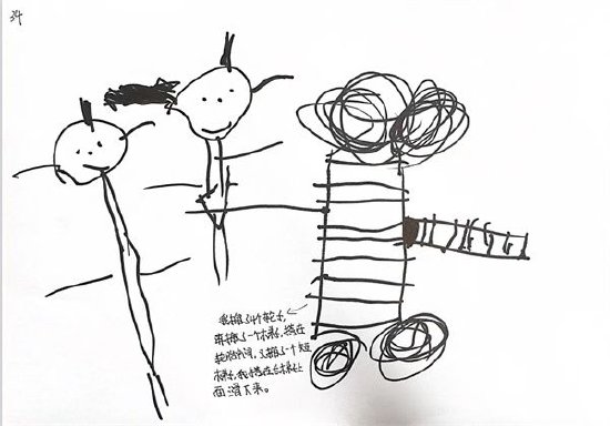 梯子找朋友第一次游戏时,孩子们只是简单的把梯子摆在地面上走,但是