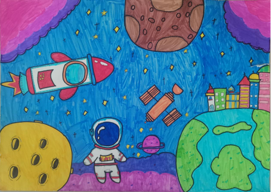滁州市琅琊区三官中心小学举办"我的太空梦"太空画创作比赛