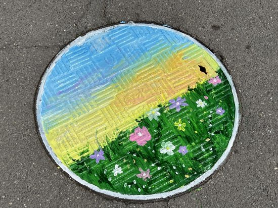 本次党,团员"井盖涂鸦彩绘"志愿活动,显示了我园教师积极向上的精神