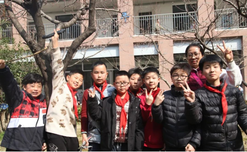 春日剪枝忙校园添新绿合肥市锦城小学红领巾少先大队劳动实践活动
