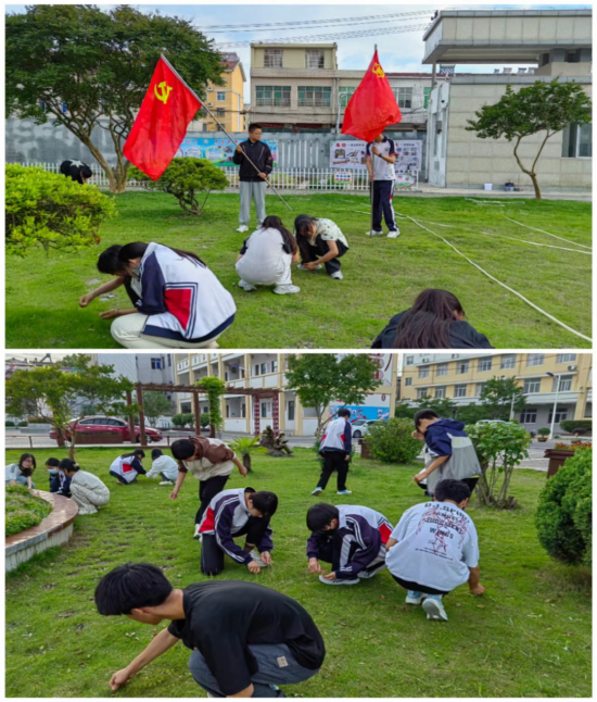校园除草忙 劳动我践行 ——庐江县白山镇初级中学组织学生校园除草
