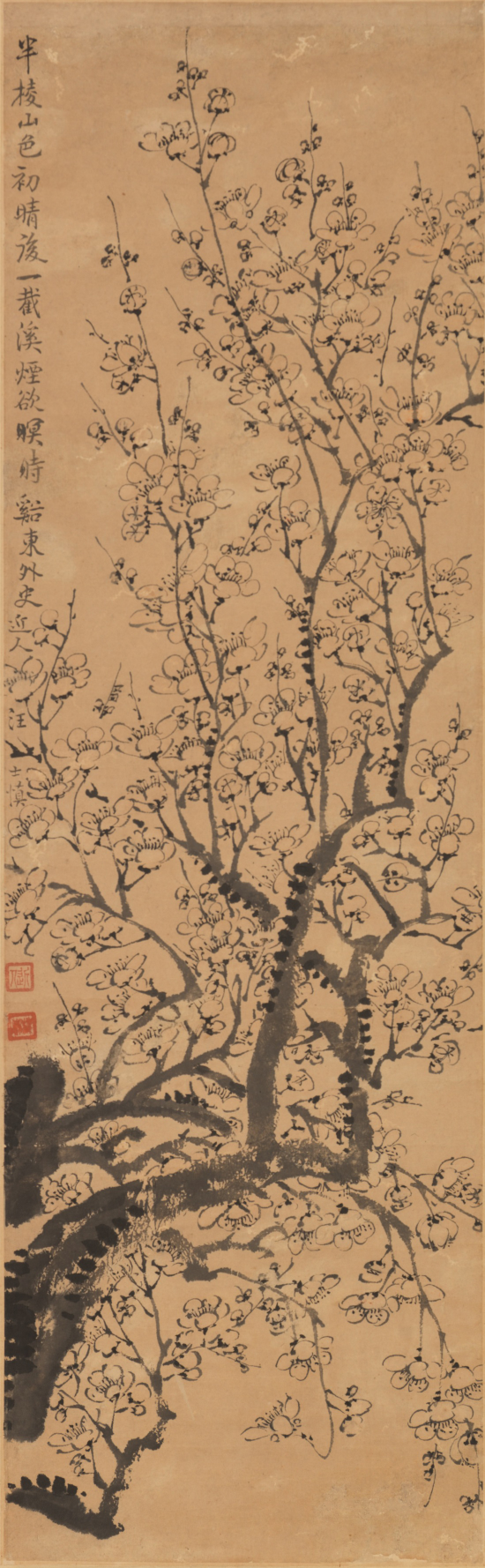 《梅花图》&nbsp;清代 　　汪士慎 　　纸本墨笔 　　天津博物馆藏