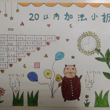 强数学思维享数学之趣亳州市第二小学开展奇妙的数学加法表数学小报