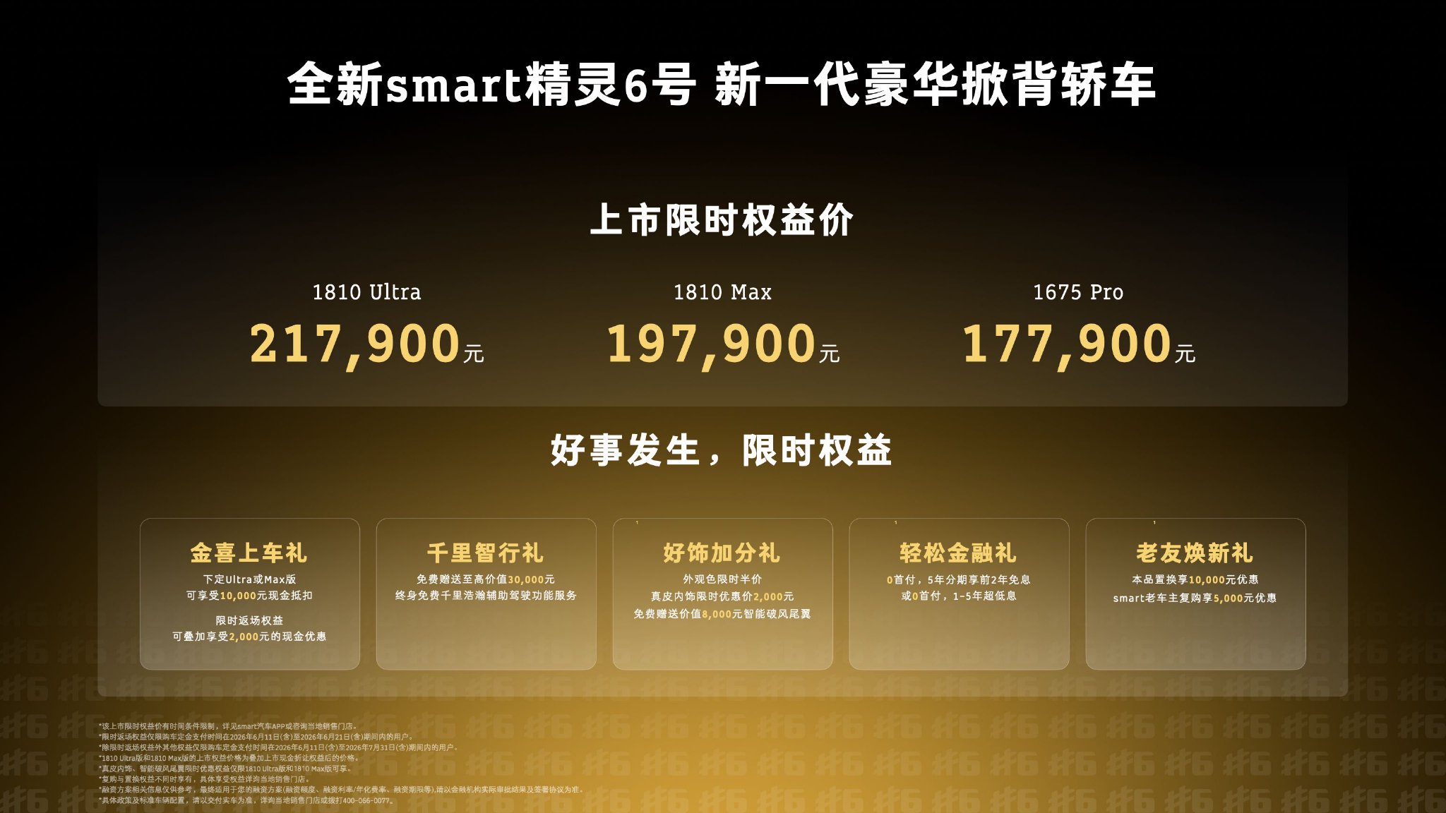 smart精灵6号正式上市 限时权益价17.79-21.79万元