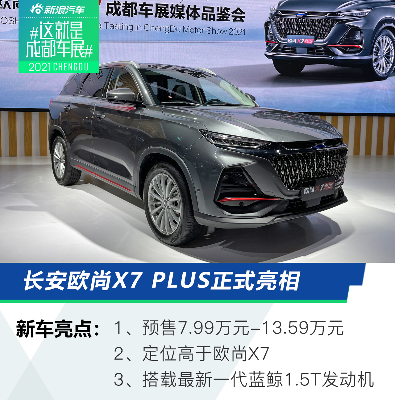 2021成都车展：长安欧尚X7 PLUS亮相 预售7.99万起