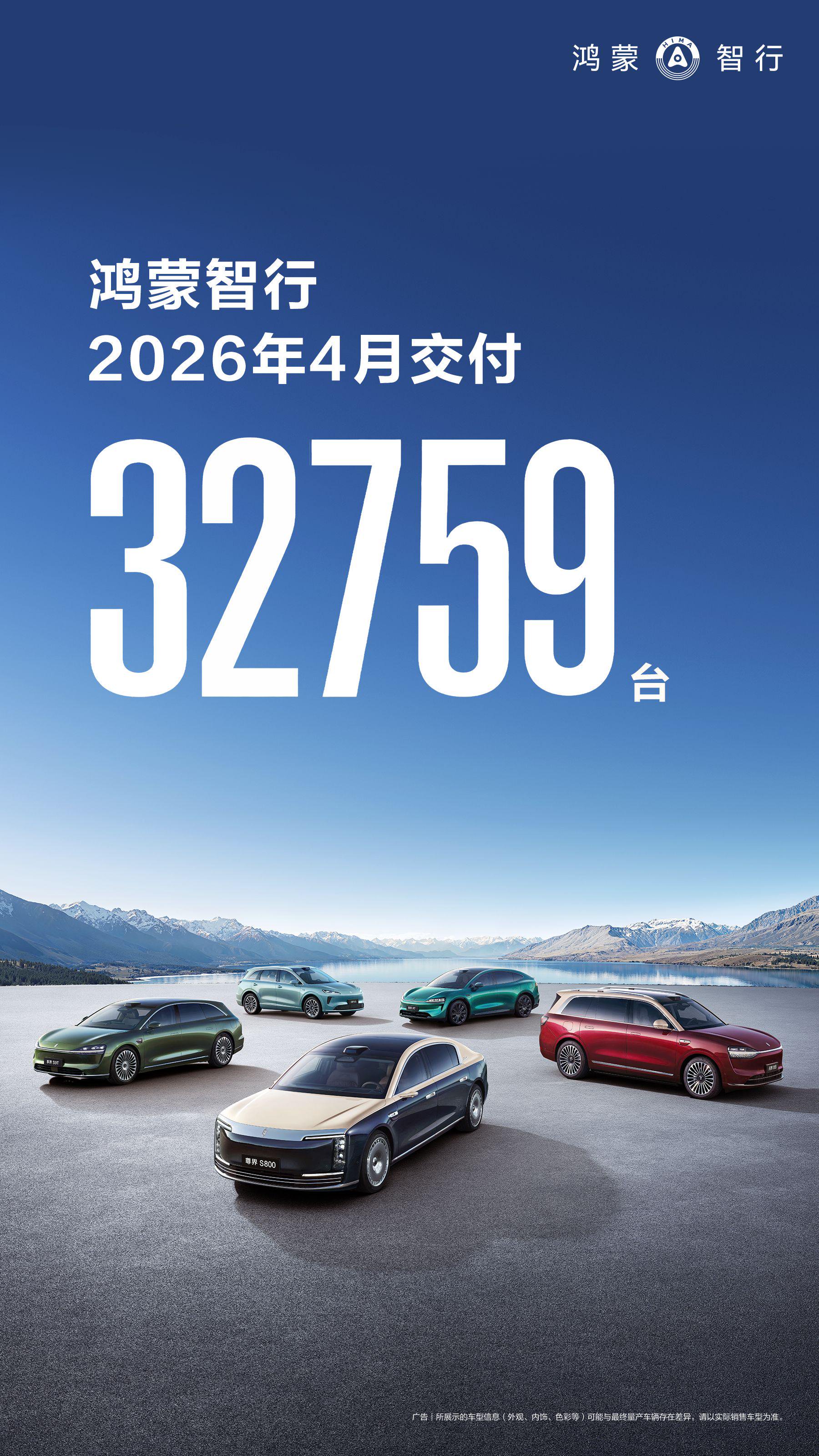 鸿蒙智行4月交付新车32759台 同比增18.9%