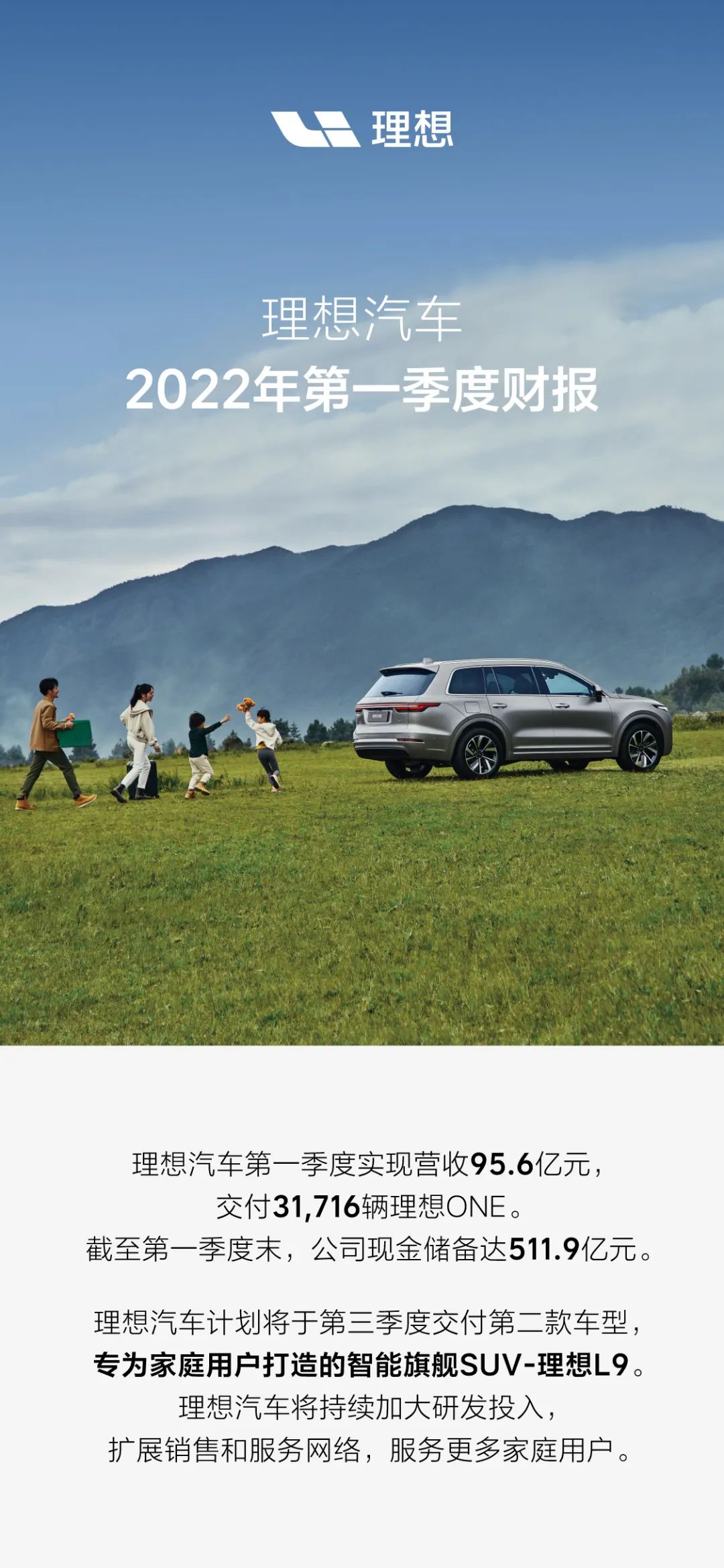 理想汽车一季度营收95.6亿元 同比增长167.5%