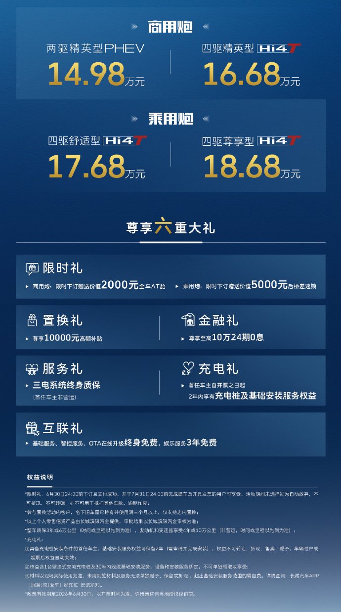 售价14.98万元起 长城炮Hi4-T上市