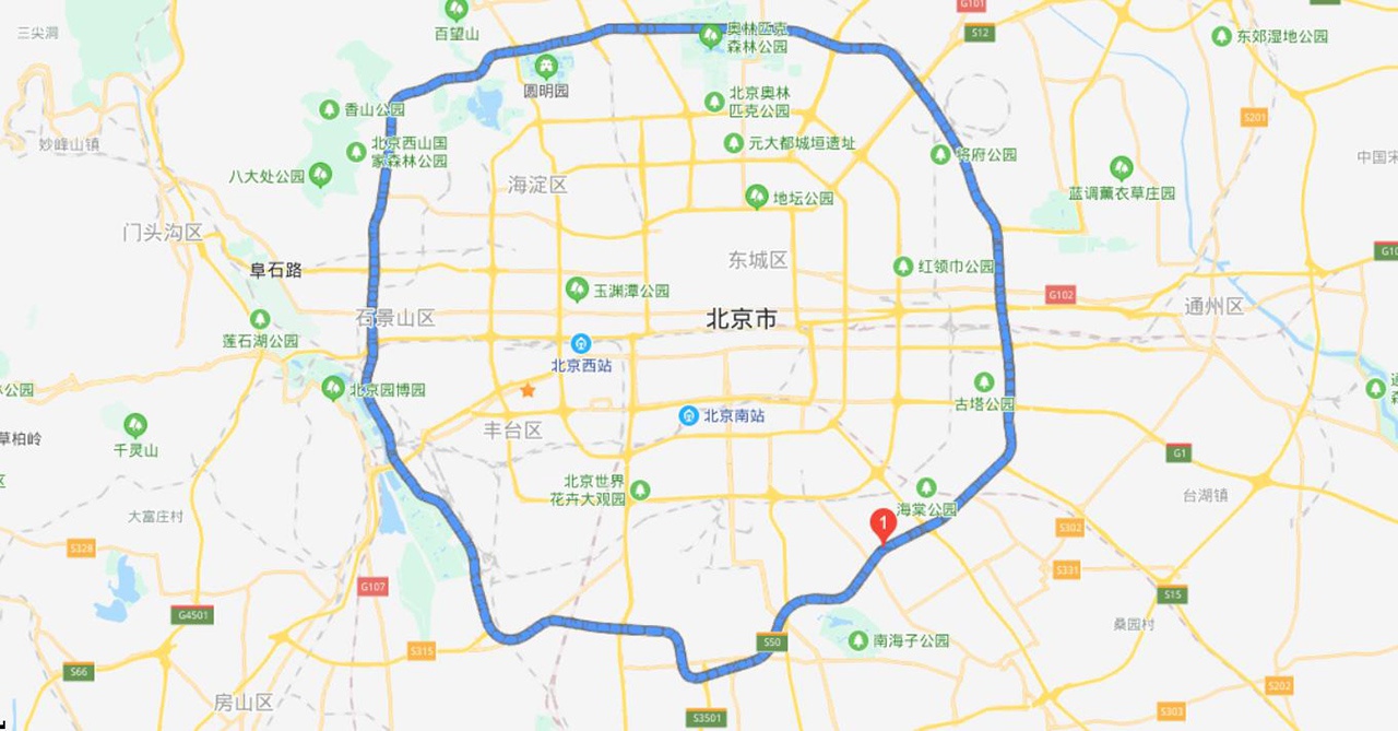 北京四环线路地图图片