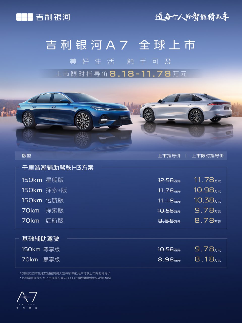 吉利银河A7，融合中式美学与科技豪华？车色选择超丰富