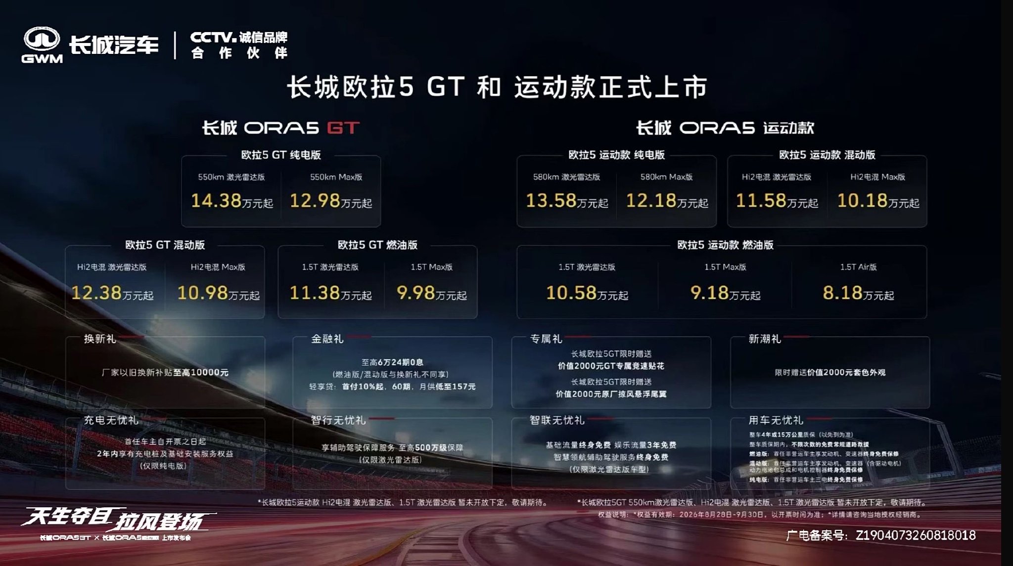 换新价7.18/8.98万起 长城欧拉5运动款/GT正式上市