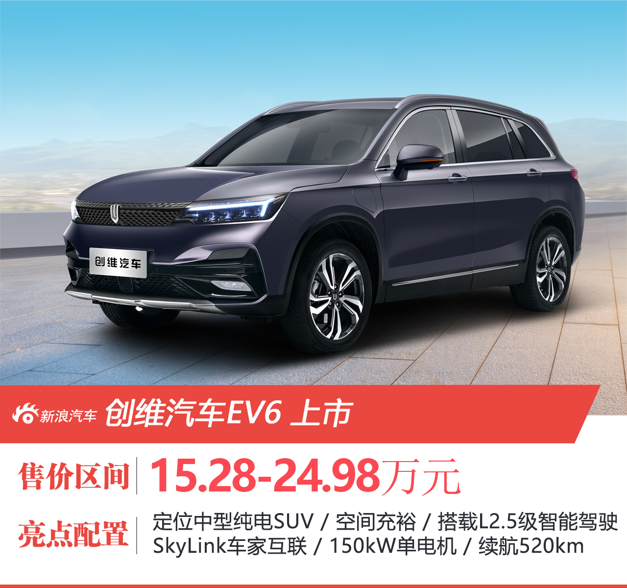 创维汽车EV6正式上市 售价15.28-24.98万元