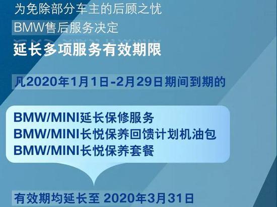 解决消费者后顾之忧！宝马延长多项服务有效期限