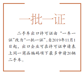 “一车一证”变“一批一证” 二手车出口再提速