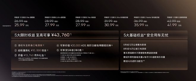 限时25.99万元起售 阿维塔12四激光版正式上市