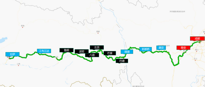 特斯拉“川藏线”充电线路 全程约2011公里