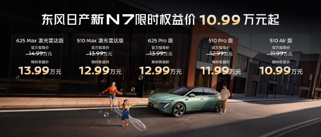 东风日产新N7正式上市 限时权益价10.99万元起