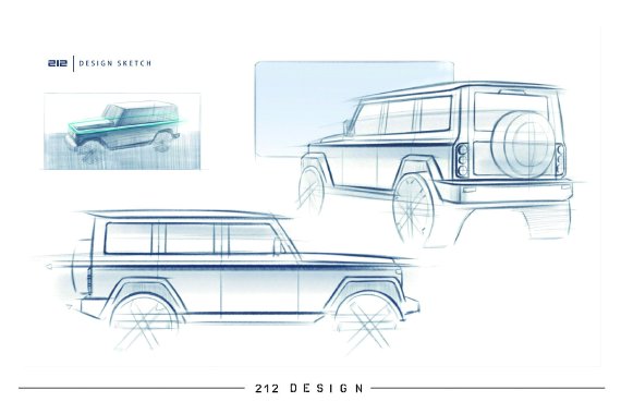 212越野车首次发布全新车型设计手稿