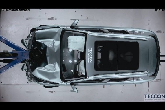 吉利银河E5成功挑战50km/h正面中心柱碰