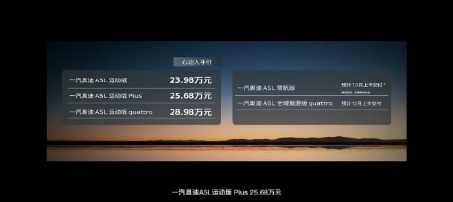 一汽奥迪Q6L e-tron与A5L双车上市 深入践行“油电共进”战略