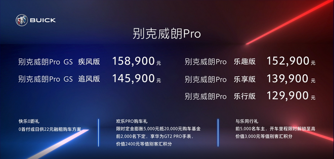 上汽通用别克威朗Pro/Pro GS正式上市 售价：12.99-15.89万元