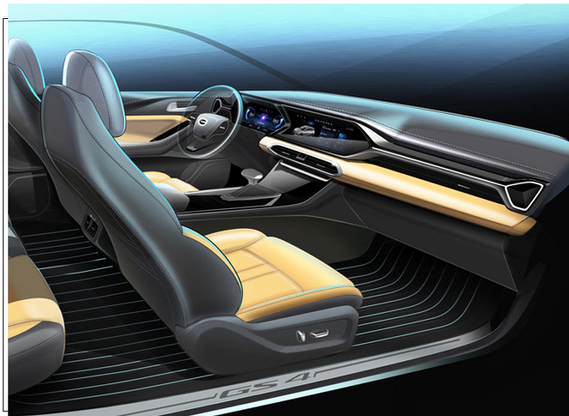 传祺GS4内饰曝光！配备双12.3英寸大屏