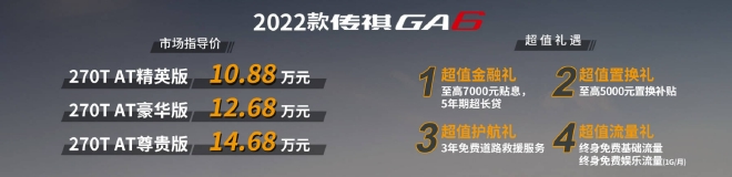 广汽传祺GA6正式上市 售价10.88万-14.68万元