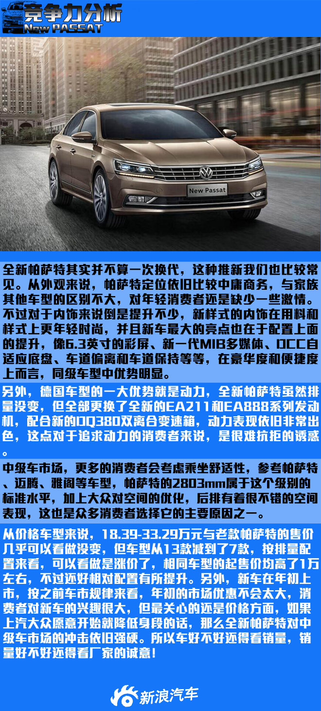 新帕萨特正式上市 你想了解的都在这里呢