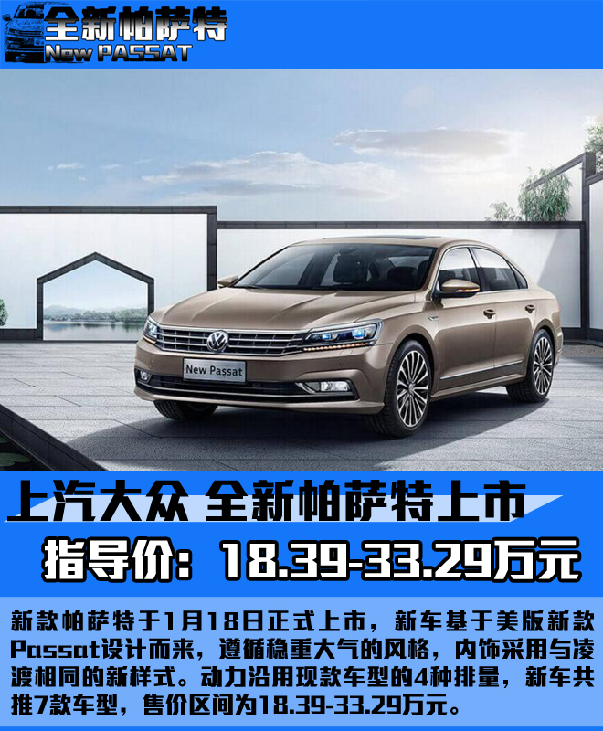 新帕萨特正式上市 你想了解的都在这里呢
