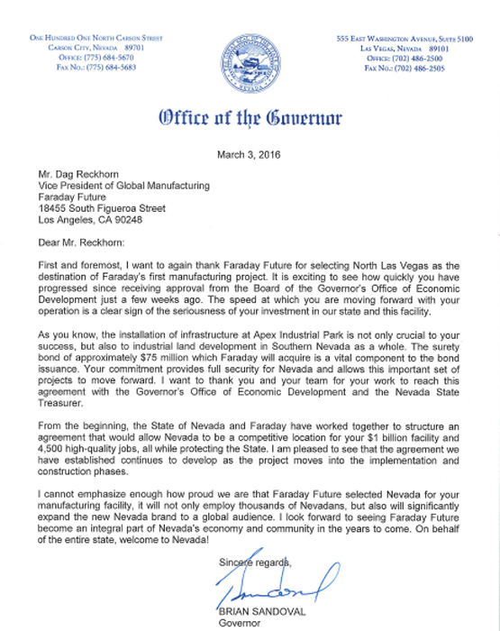 内华达州长辟谣 破法拉第未来资金困难传闻