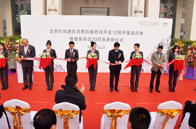 各位领导们共同为此次庆典进行剪彩