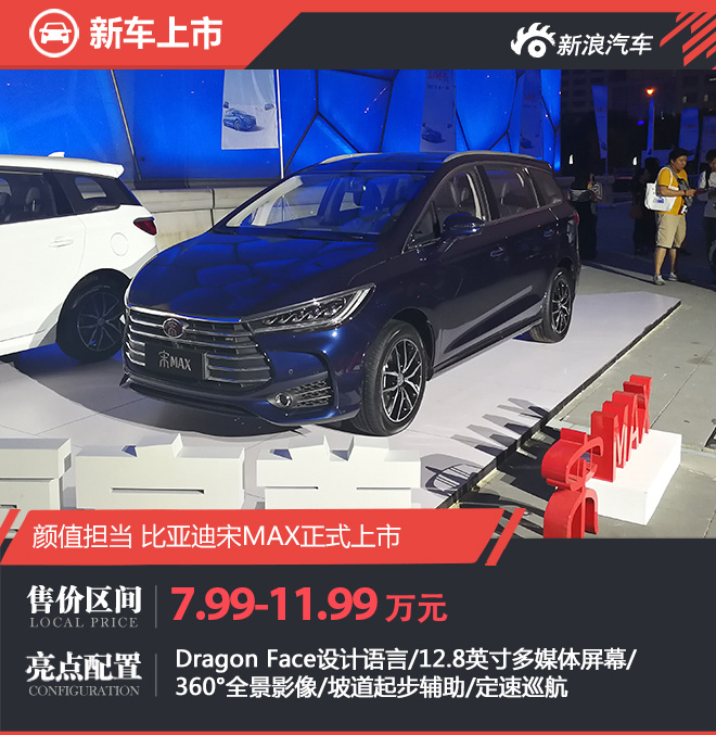 比亚迪宋MAX上市 售价7.99-11.99万元