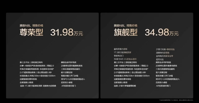 预售价31.98-34.98万元 腾势N8L正式开启预售