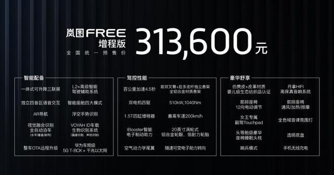 31.36-33.36万元 岚图FREE正式开启预售