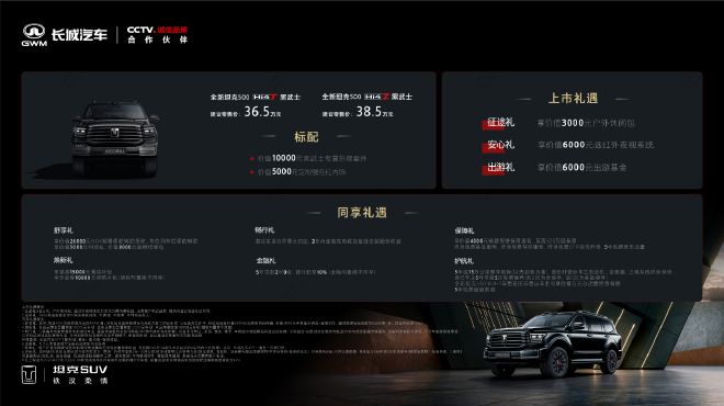 售价36.5万起 全新坦克500黑武士正式上市