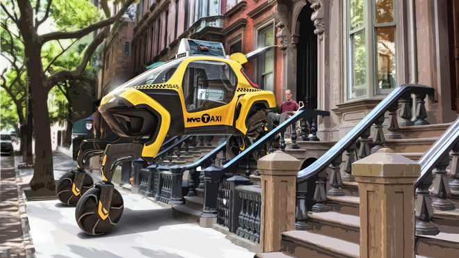 现代Elevate概念车的用途包括帮助行动不便的人群在城市环境中顺利通行