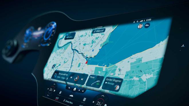 奔驰发布最新版MBUX Hyperscreen EQS旗舰电动车将首次应用