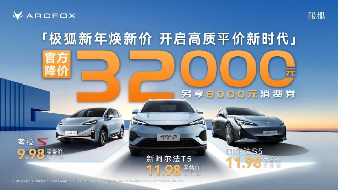 北汽极狐官方降价3.2万元 考拉S终端9.98万元起