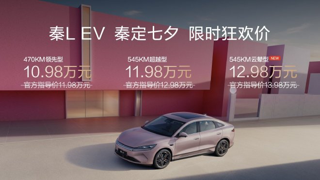 2025成都车展：新款比亚迪秦L EV上市 限时价12.98万元