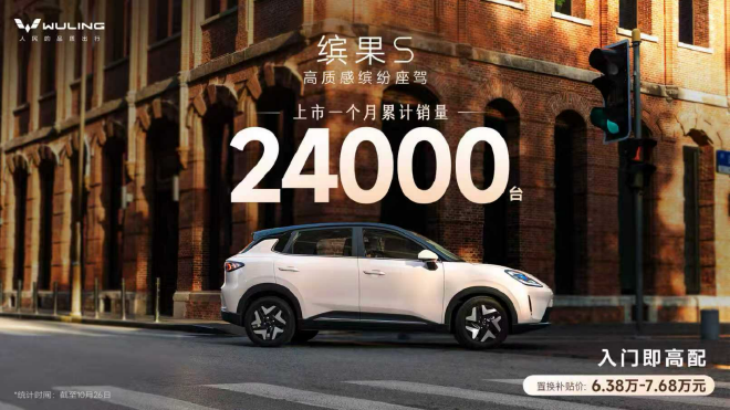 五菱缤果S上市首月销量达24000辆 售价6.68万元起