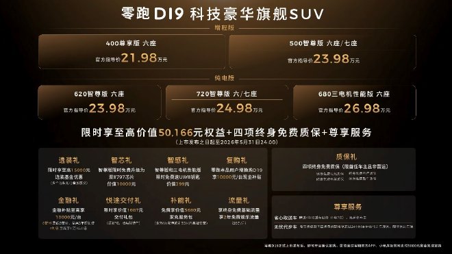 零跑D19售价21.98万起 行业首搭双高通8797芯片