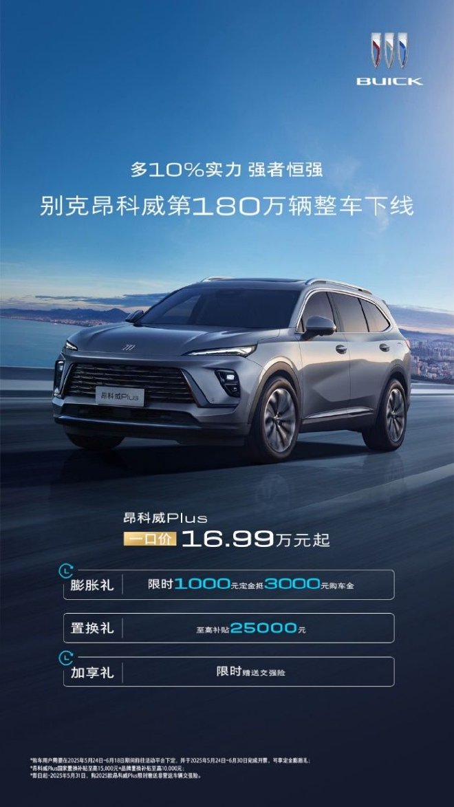 别克昂科威家族第180万台/别克君越第130万台整车下线