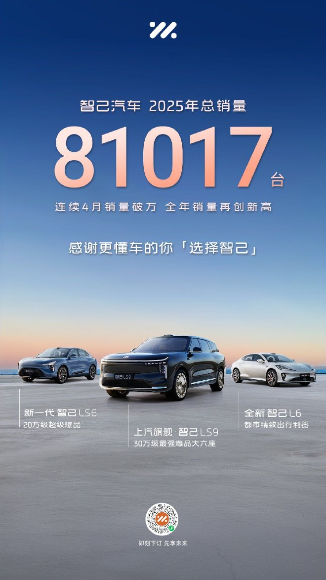 智己汽车2025年销量81017台 全年销量再创新高